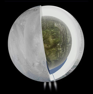 cross-sectional depiction of Saturn’s moon Enceladus