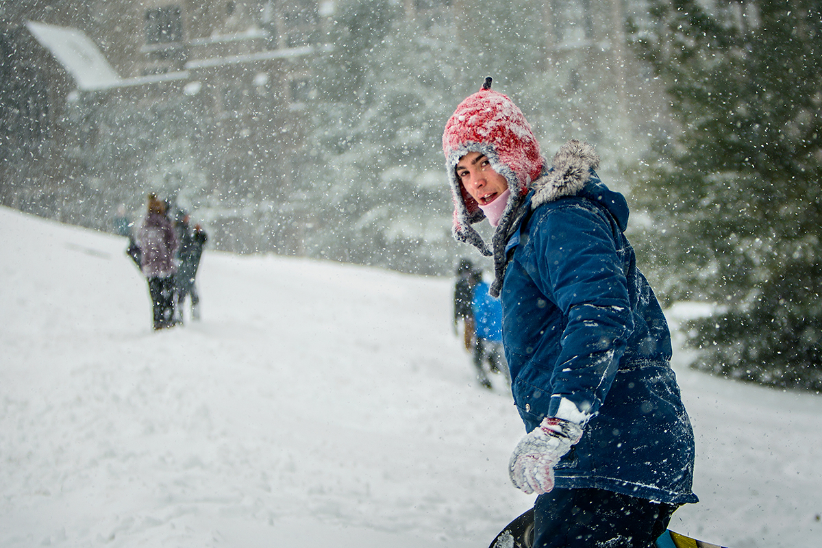 Student near slope